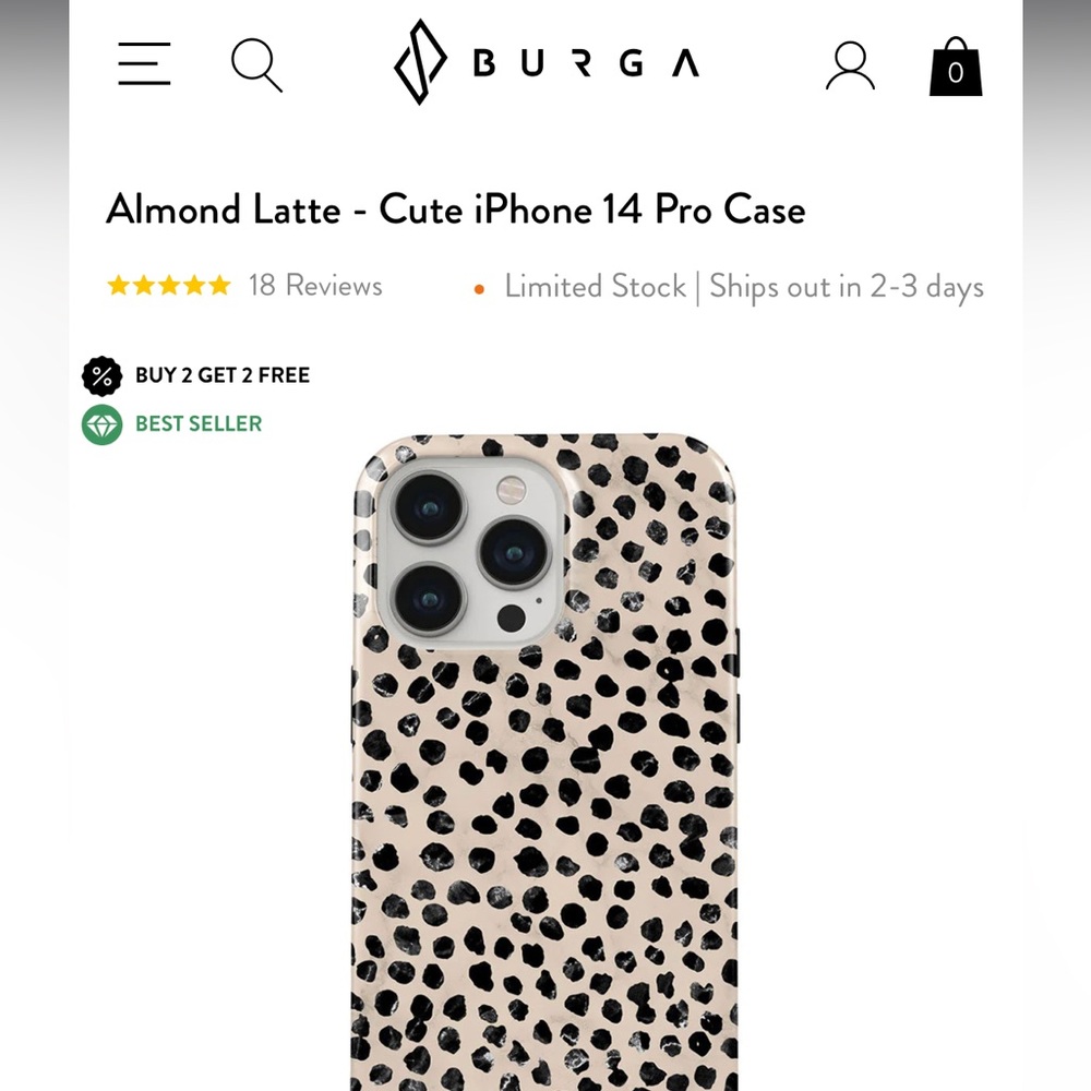 Burga Almond Latte - iPhone 14 Pro Case (Tough)